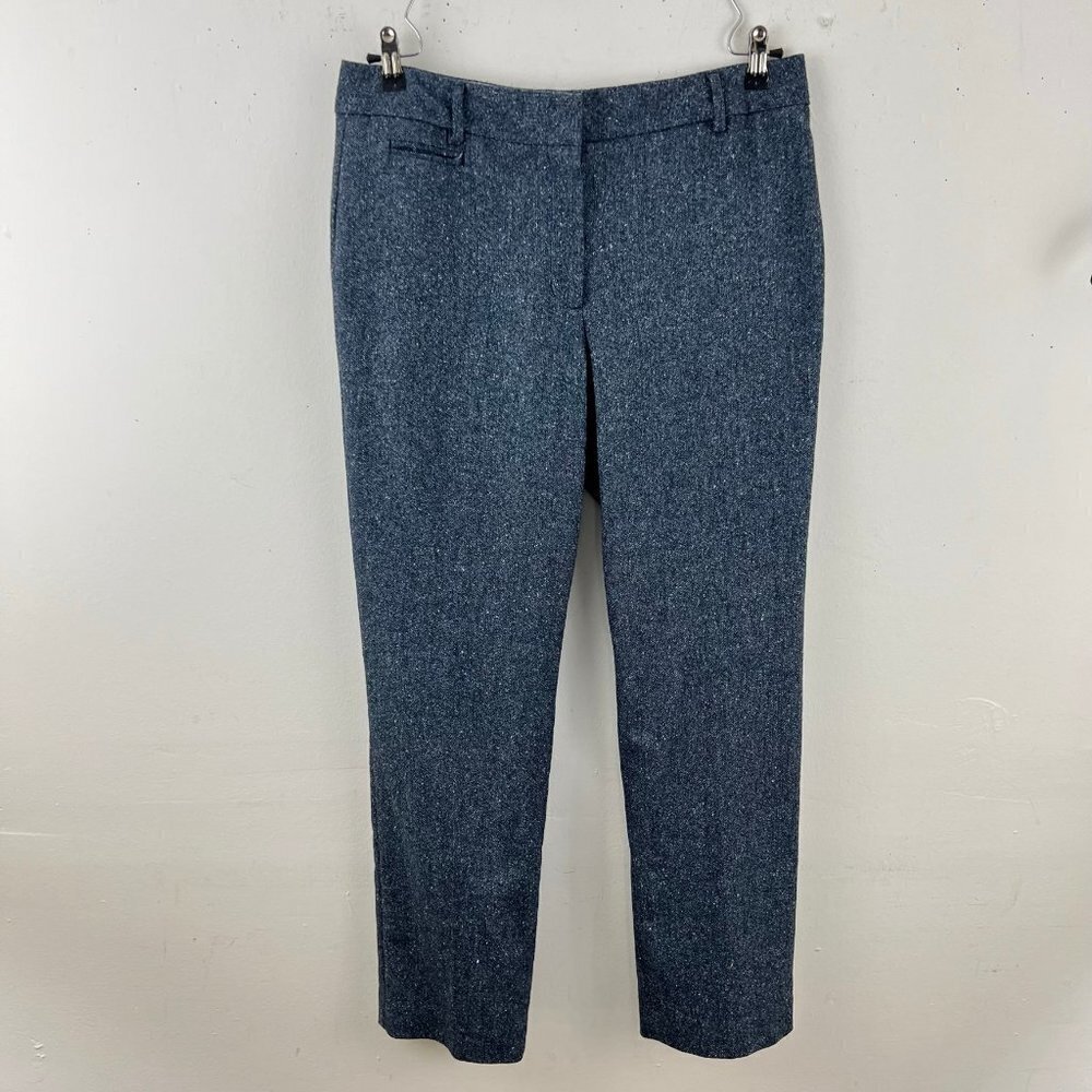Talbots Newport Blue Tweed Wool Blend Pants Trousers Size 12 34 x 29